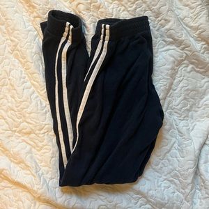 brandy melville varsity stripe sweatpants navy